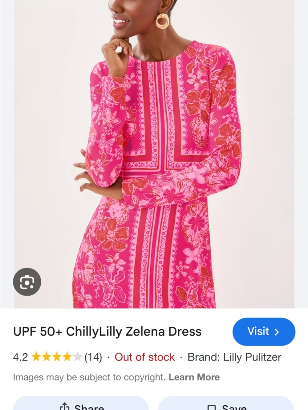 Lilly Pulitzer Hot Pink Floral Long-Sleeve Dress